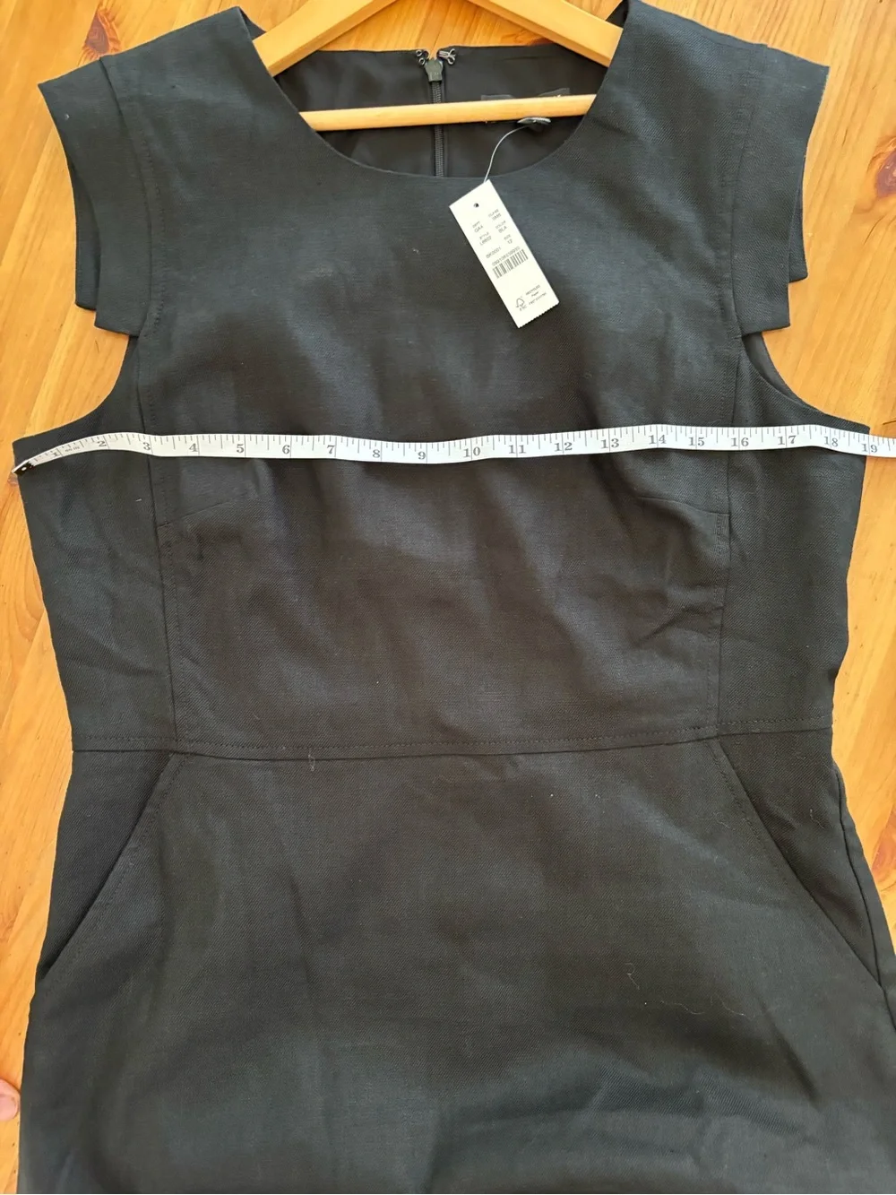 J. Crew Cap-Sleeve Resume Dress Black Linen Sheath Size 12 NWT